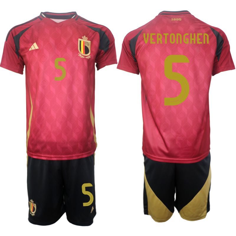 Men 2024-2025 Season Belgium home red #5 Soccer Jersey